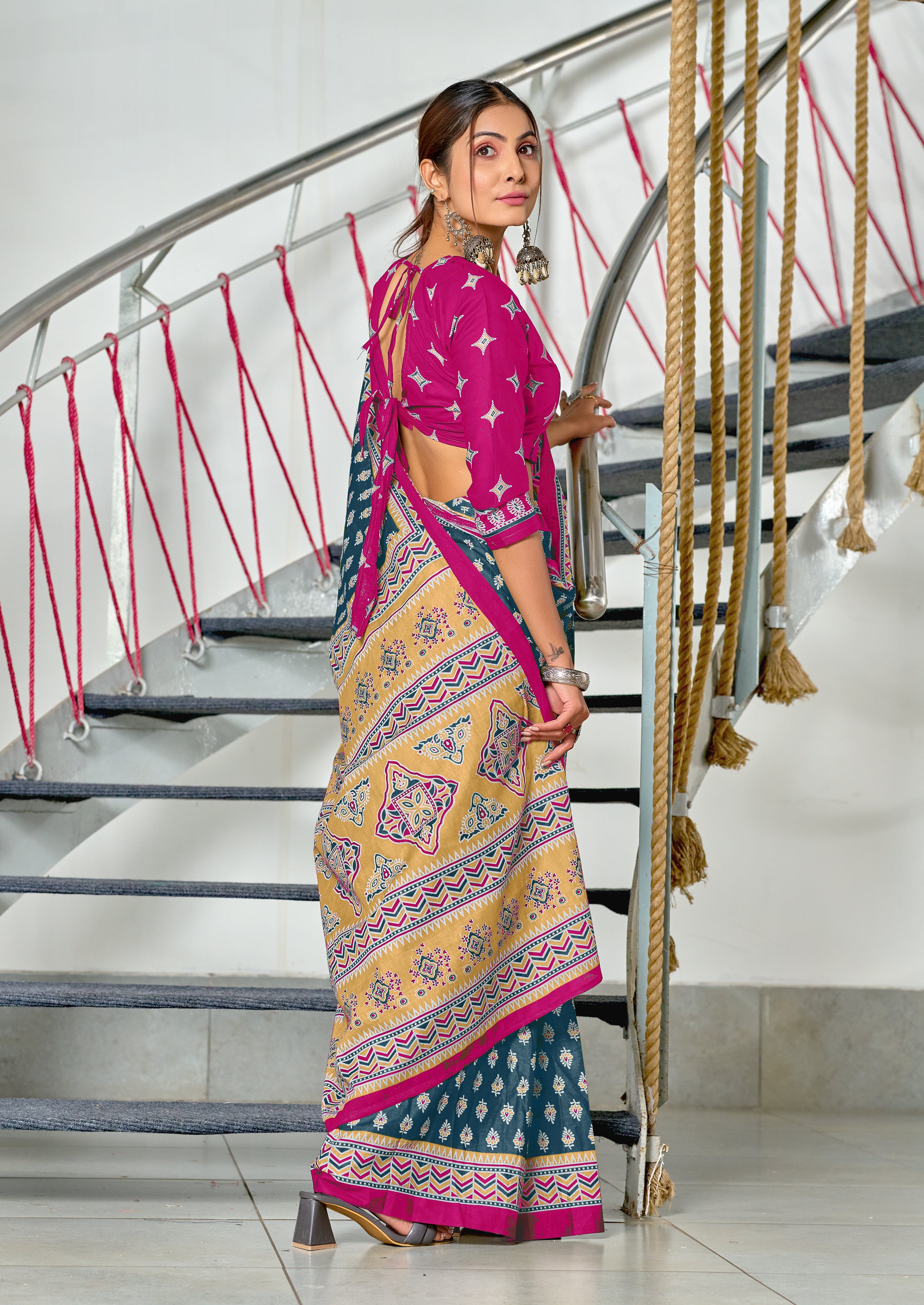New Demanding Bagru Print Cotton Sarees Lunching