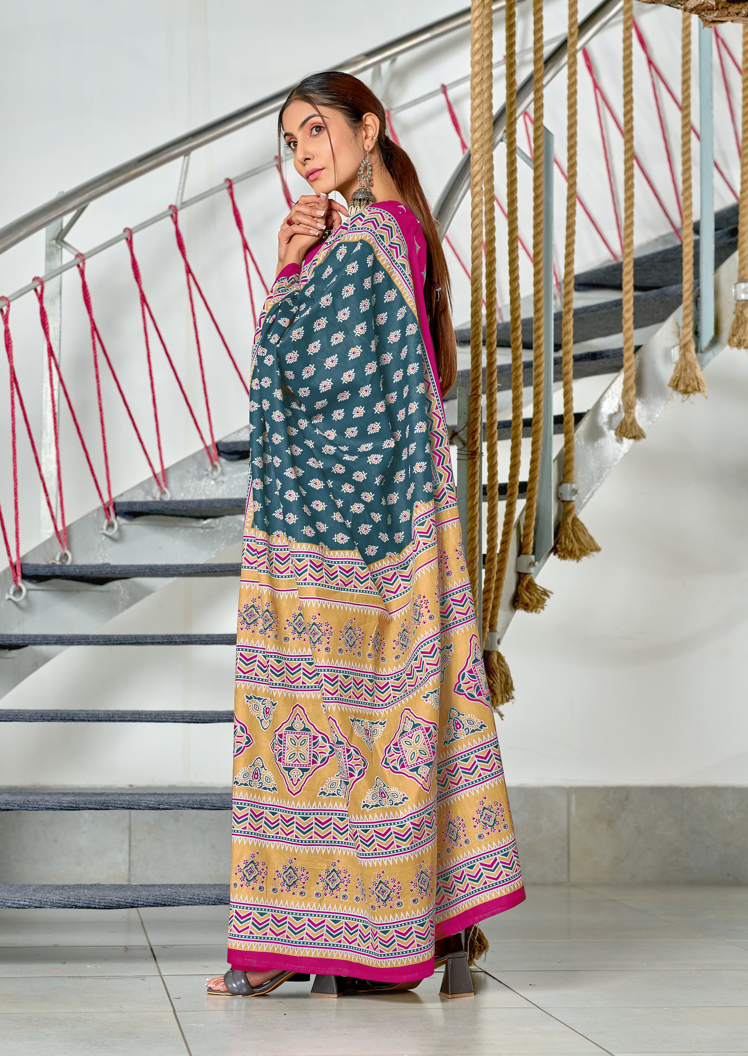 New Demanding Bagru Print Cotton Sarees Lunching