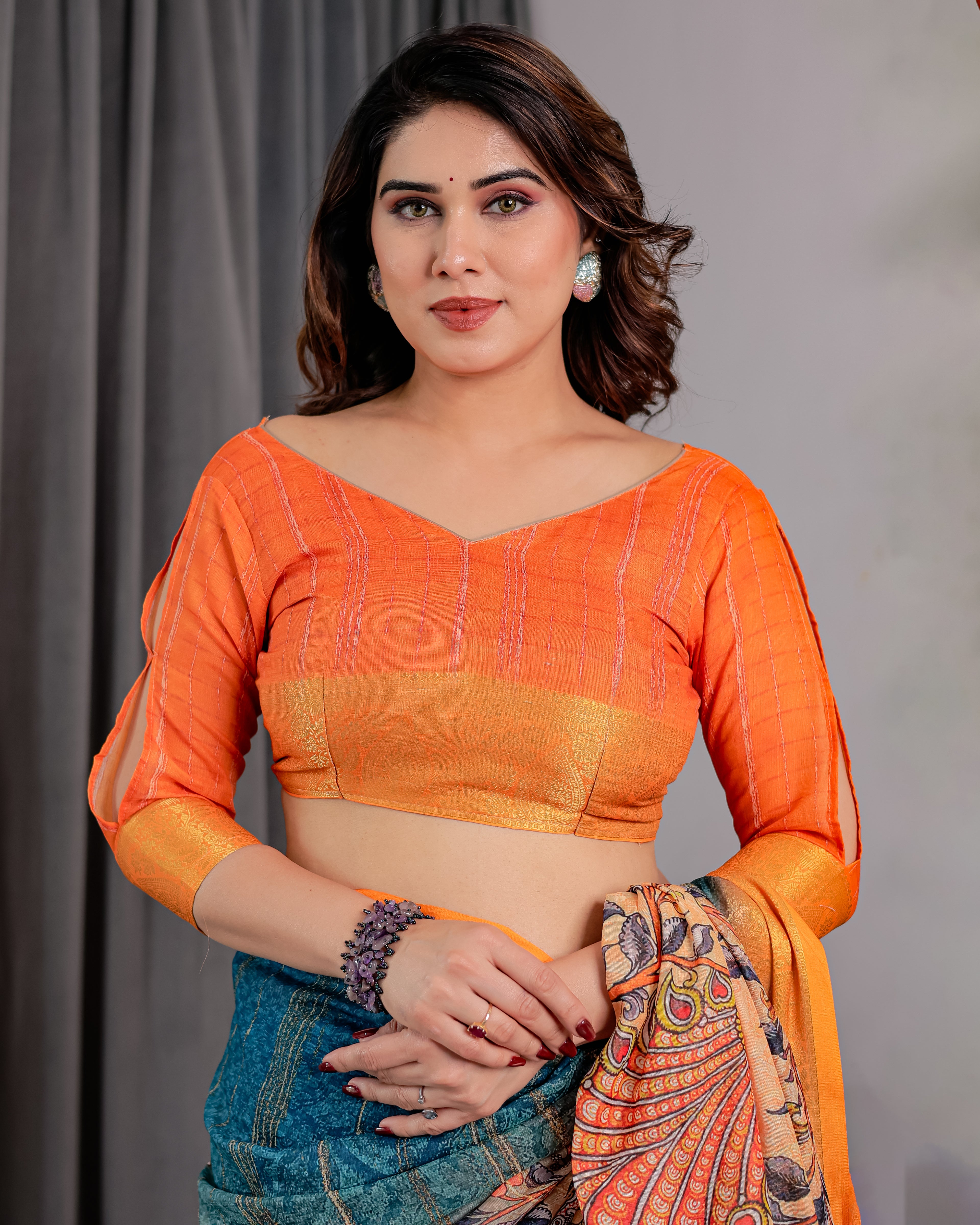 Lotusvastra Pure Handloom Linen Floral Saree