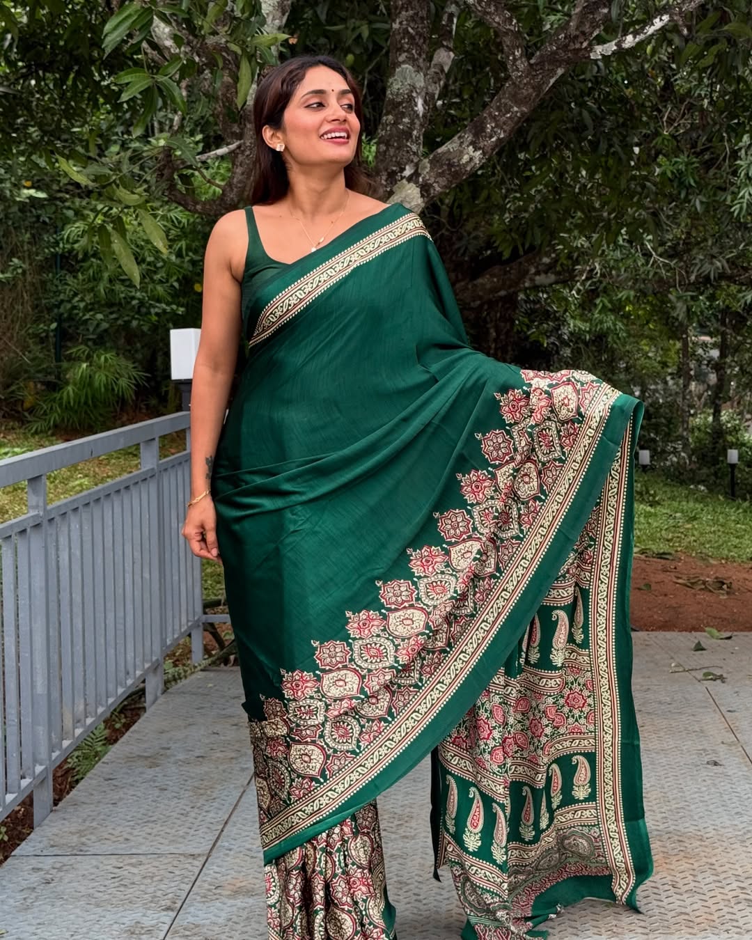 Ready-to-Wear Mul Cotton Silk Saree with Pocket