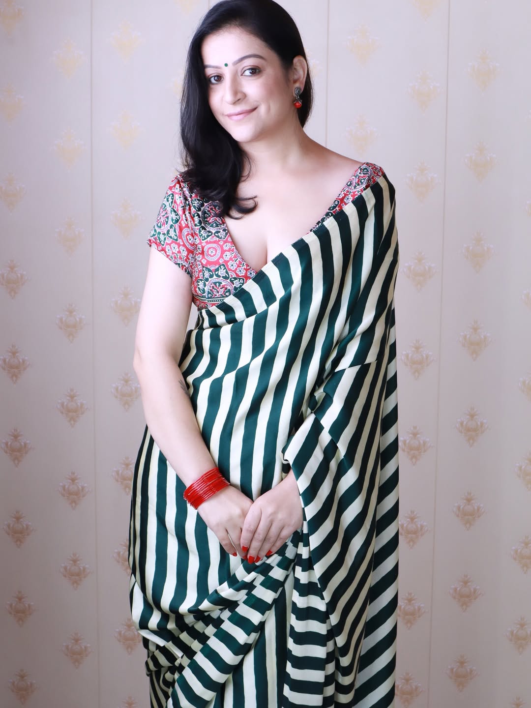 Striped Designer Saree – Modern Elegance with Traditional Touch