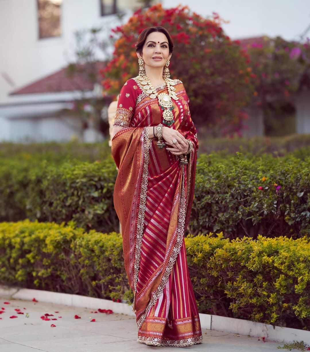 Elegant Red Soft Silk Jacquard Saree with Blouse Piece