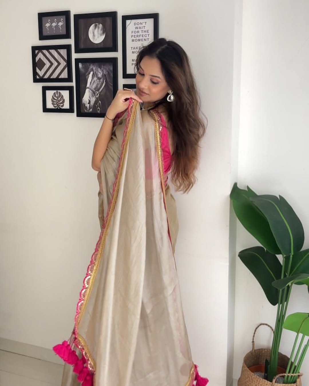 Designer Multi Colour Uppada Tissue Silk Saree with Blouse Piece