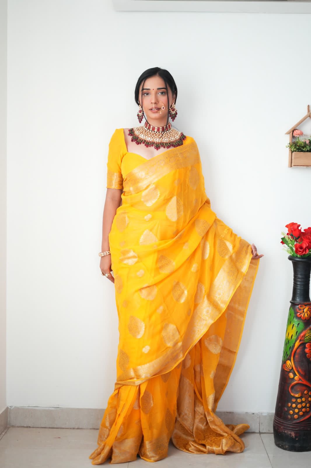 Ready-to-Wear 1-Minute Cotton Silk Saree