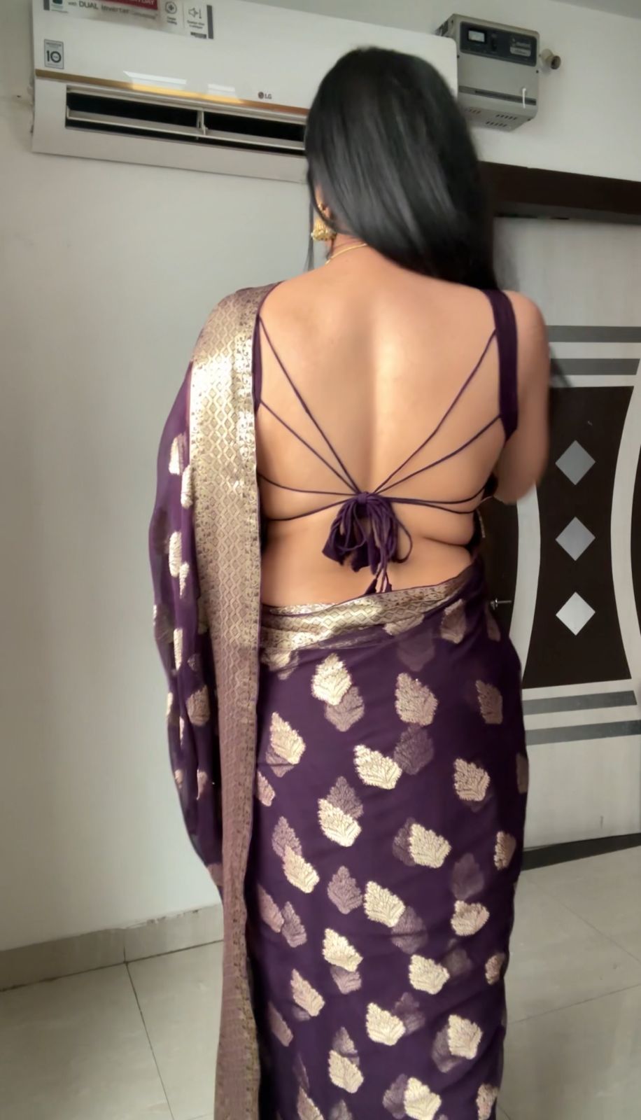 Golden Aura Lichi Silk Saree