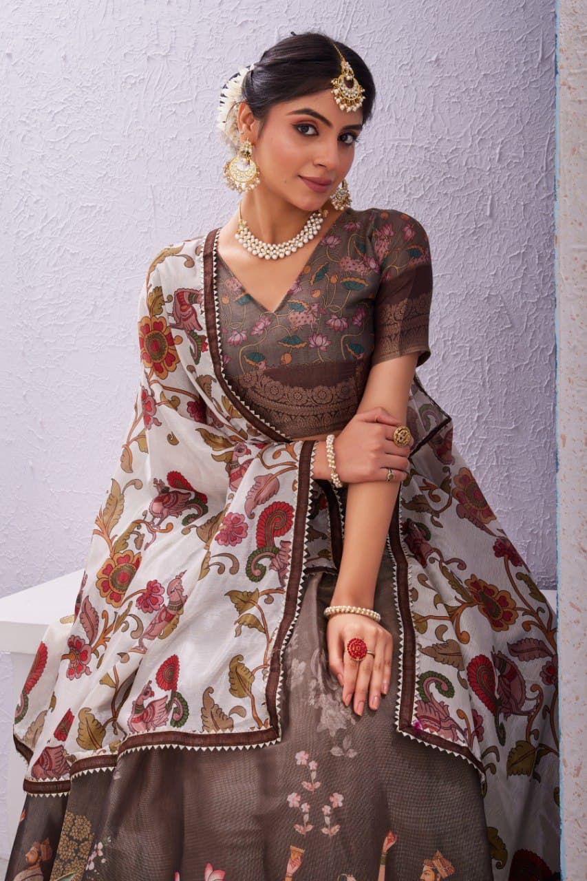 Wedding and Festive Wear Lehenga Choli in Soft Cotton Silk