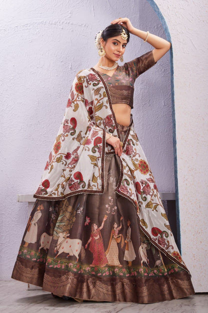 Wedding and Festive Wear Lehenga Choli in Soft Cotton Silk