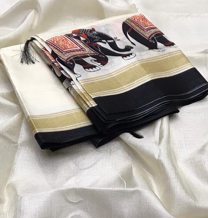 Pure Khadi Silk Ikkat Style Saree