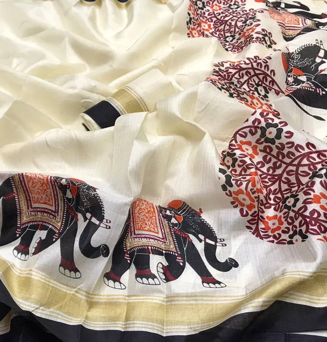 Pure Khadi Silk Ikkat Style Saree