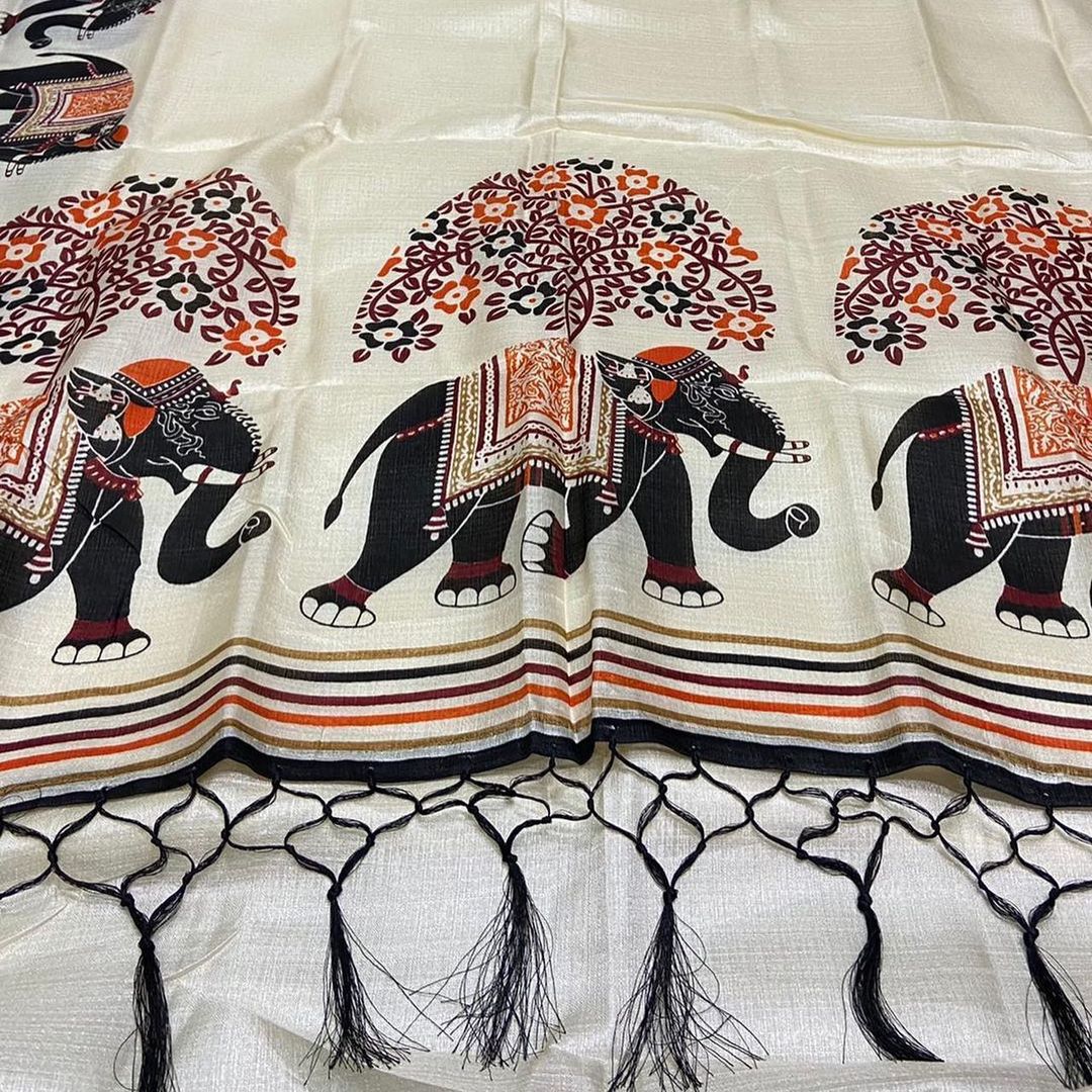 Pure Khadi Silk Ikkat Style Saree