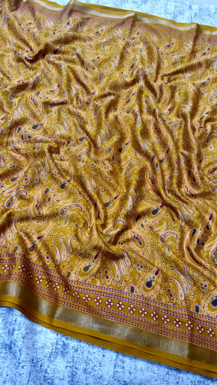 Elegant Mul Cotton Kani Print Saree with Classic Border