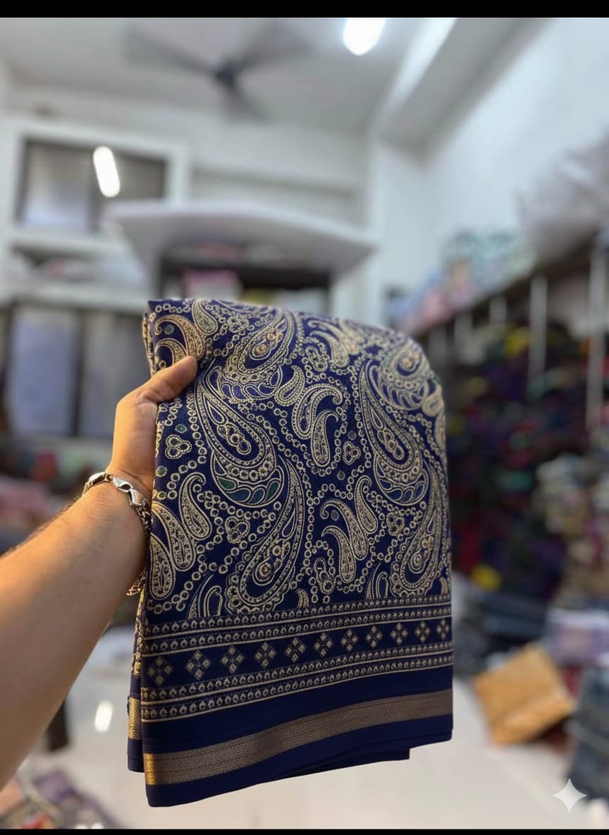 Elegant Mul Cotton Kani Print Saree with Classic Border