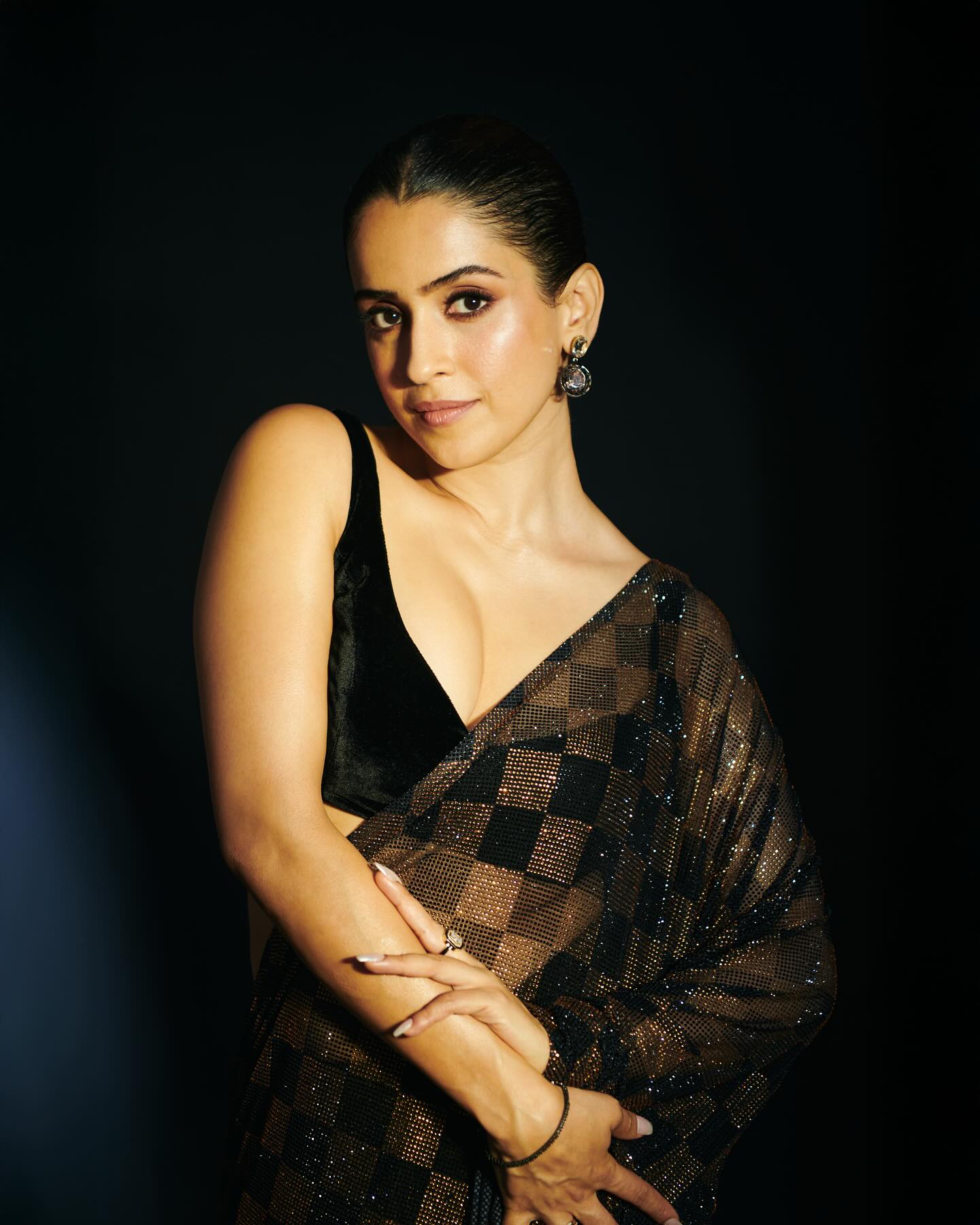 New Bollywood BlockBuster Sanya Malhotra SEQUINS Design Launching