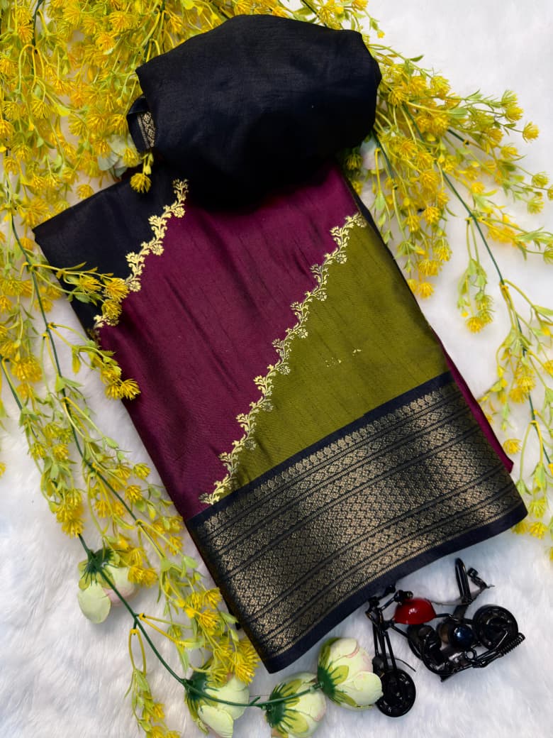 Super Dola Recco Jari Saree with Premium Pallu