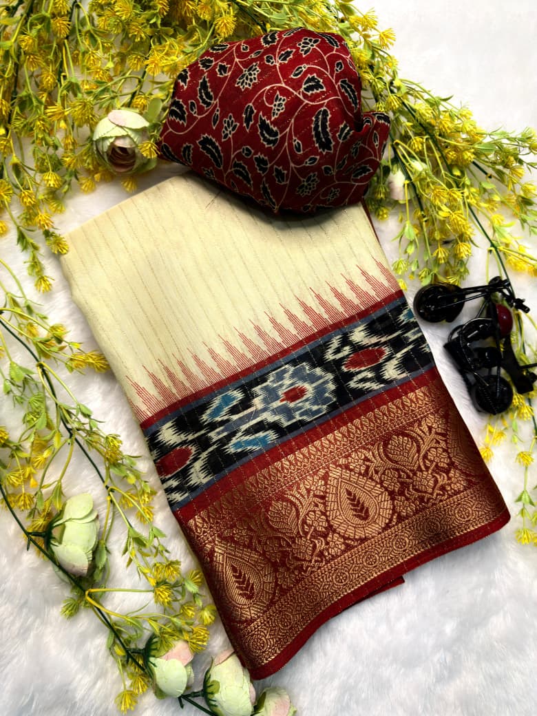 Super Dola Recco Jari Saree with Premium Pallu