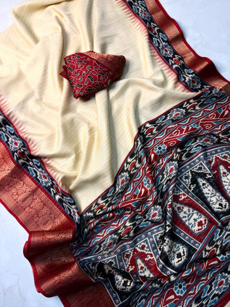 Super Dola Recco Jari Saree with Premium Pallu