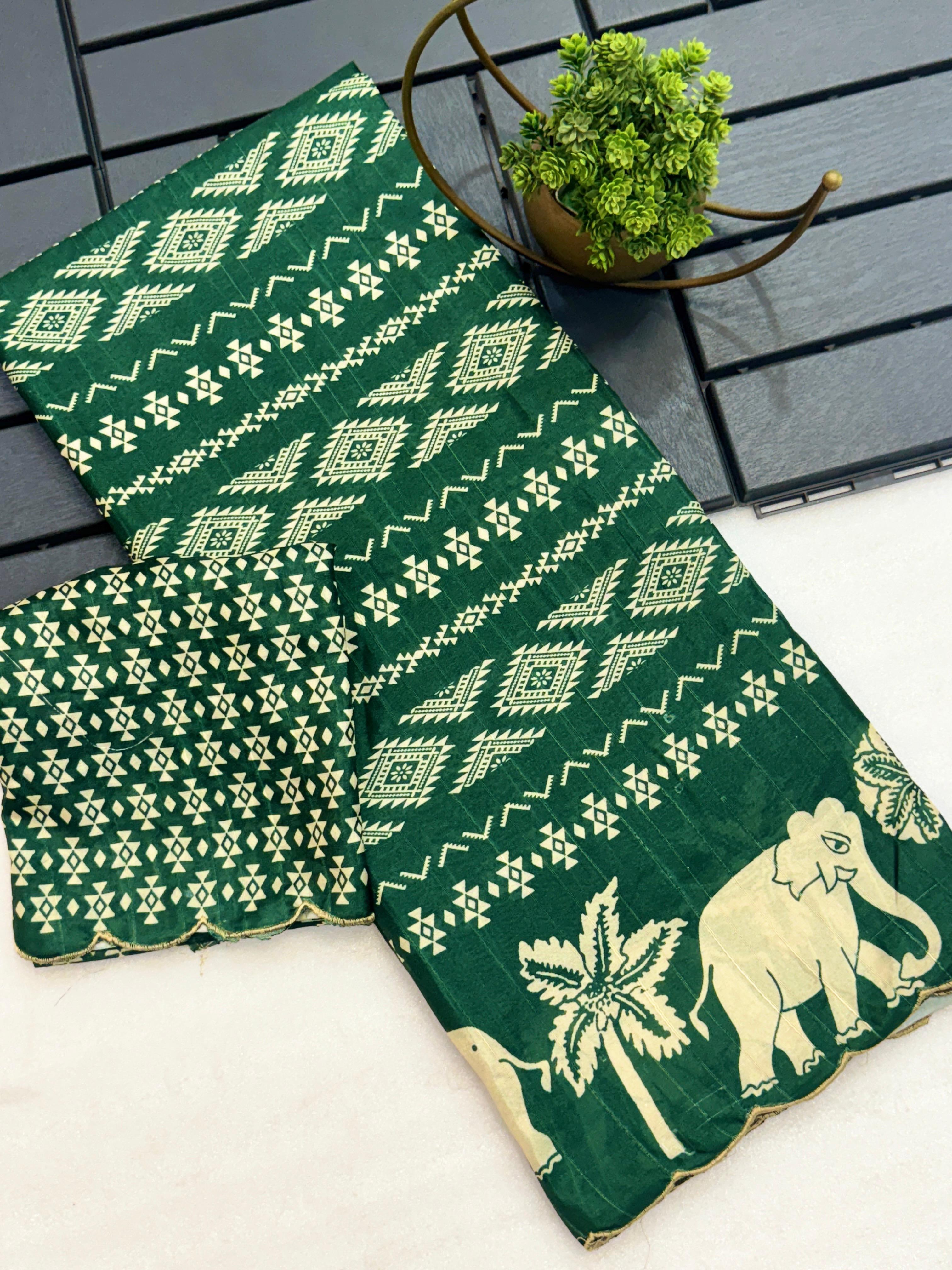 New Arrival Handloom Tussar Silk Kalamkari Saree