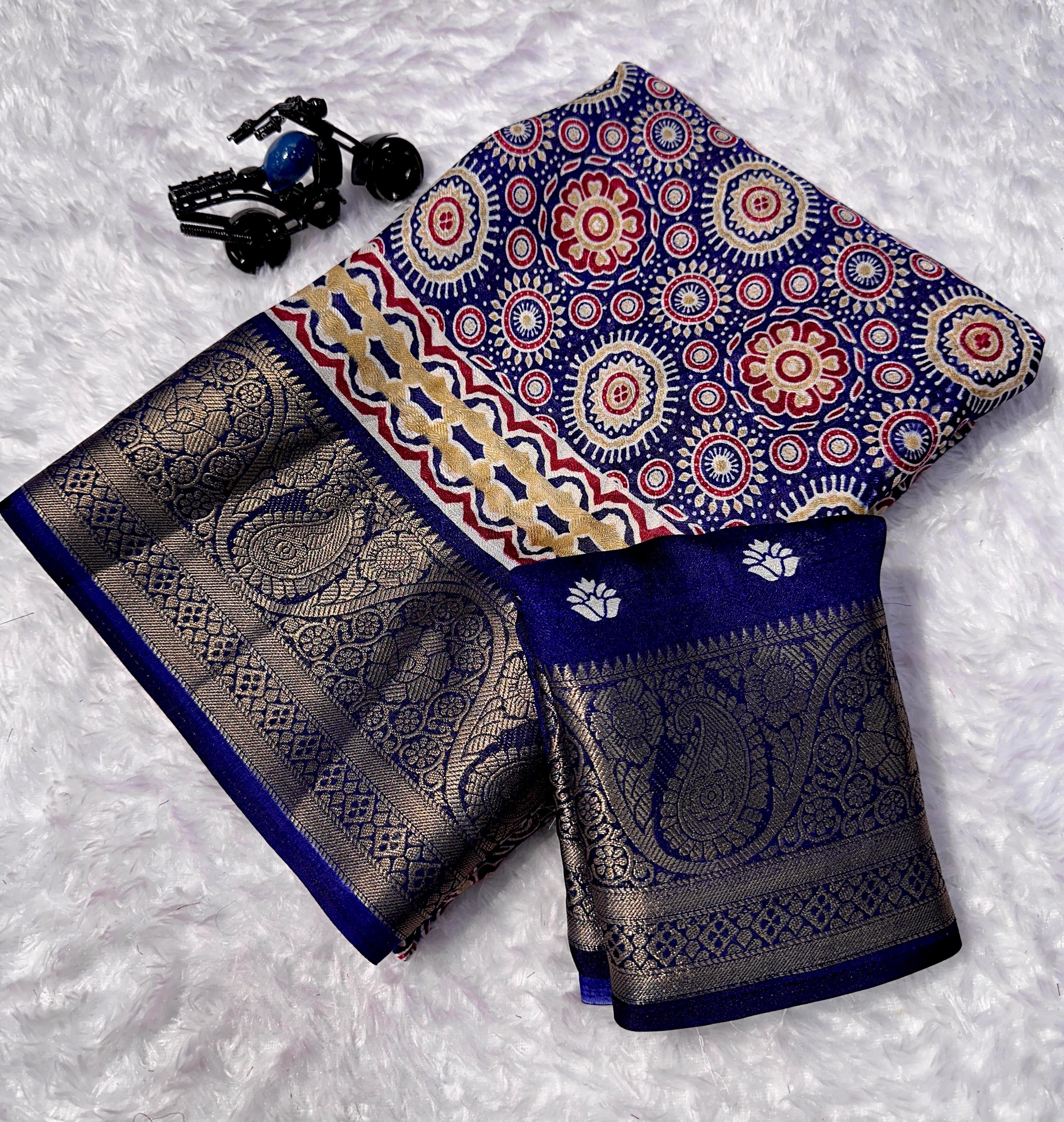 NEW LAUNCH Designer Blooming Foil Saree