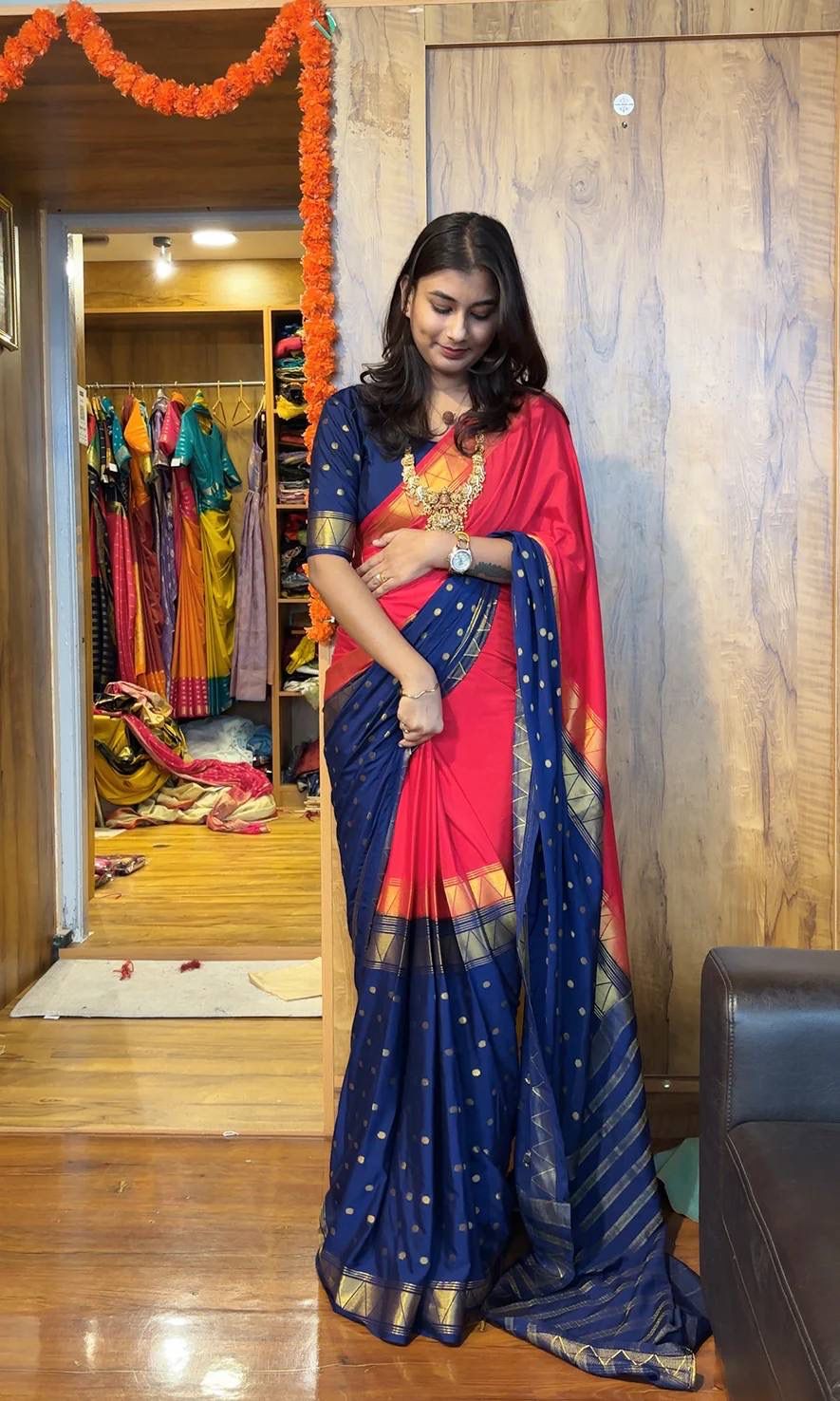 Most Demanded Dual Tone Mysore Silk Zip Gown Set