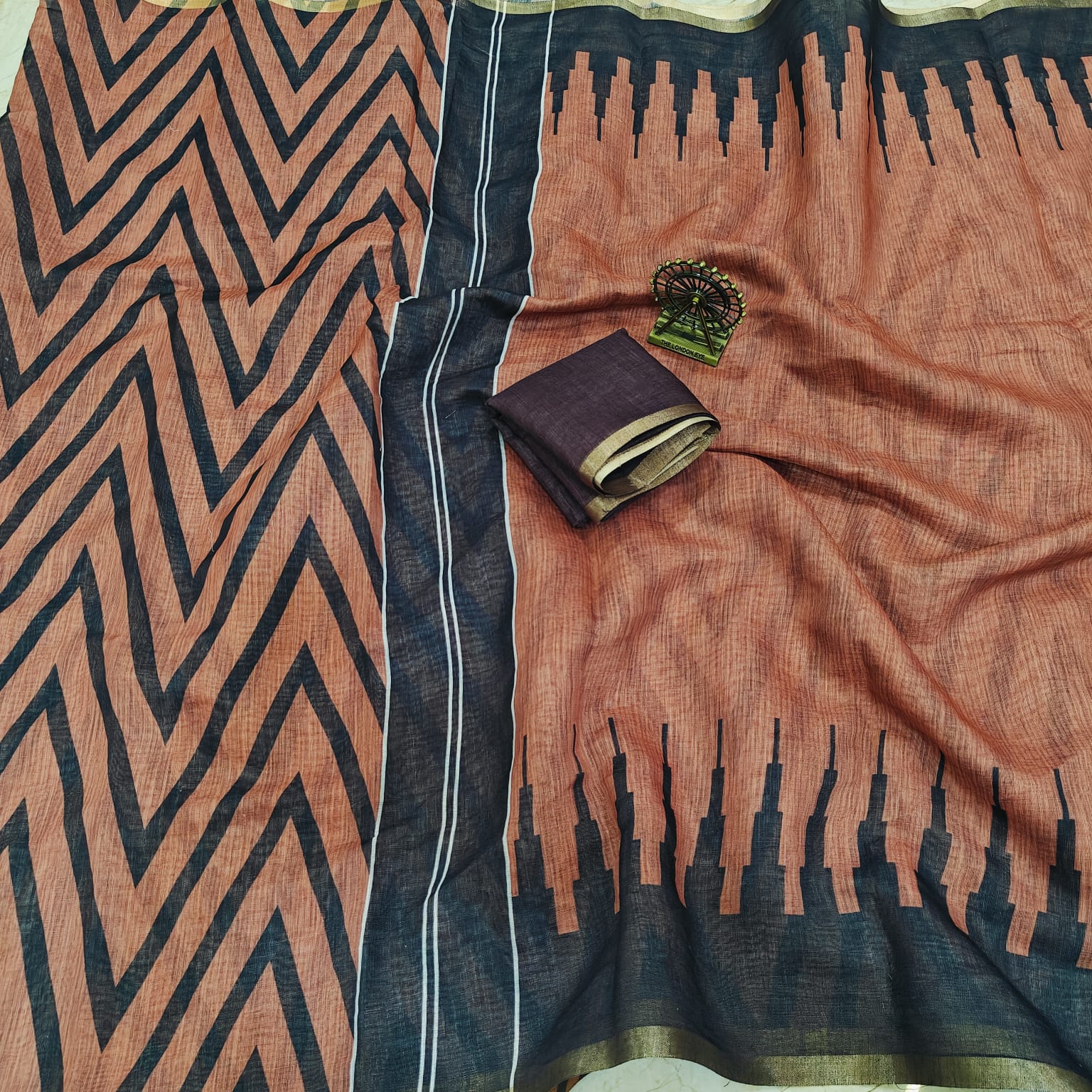 Pure Soft Linen Cotton Digital Print Saree