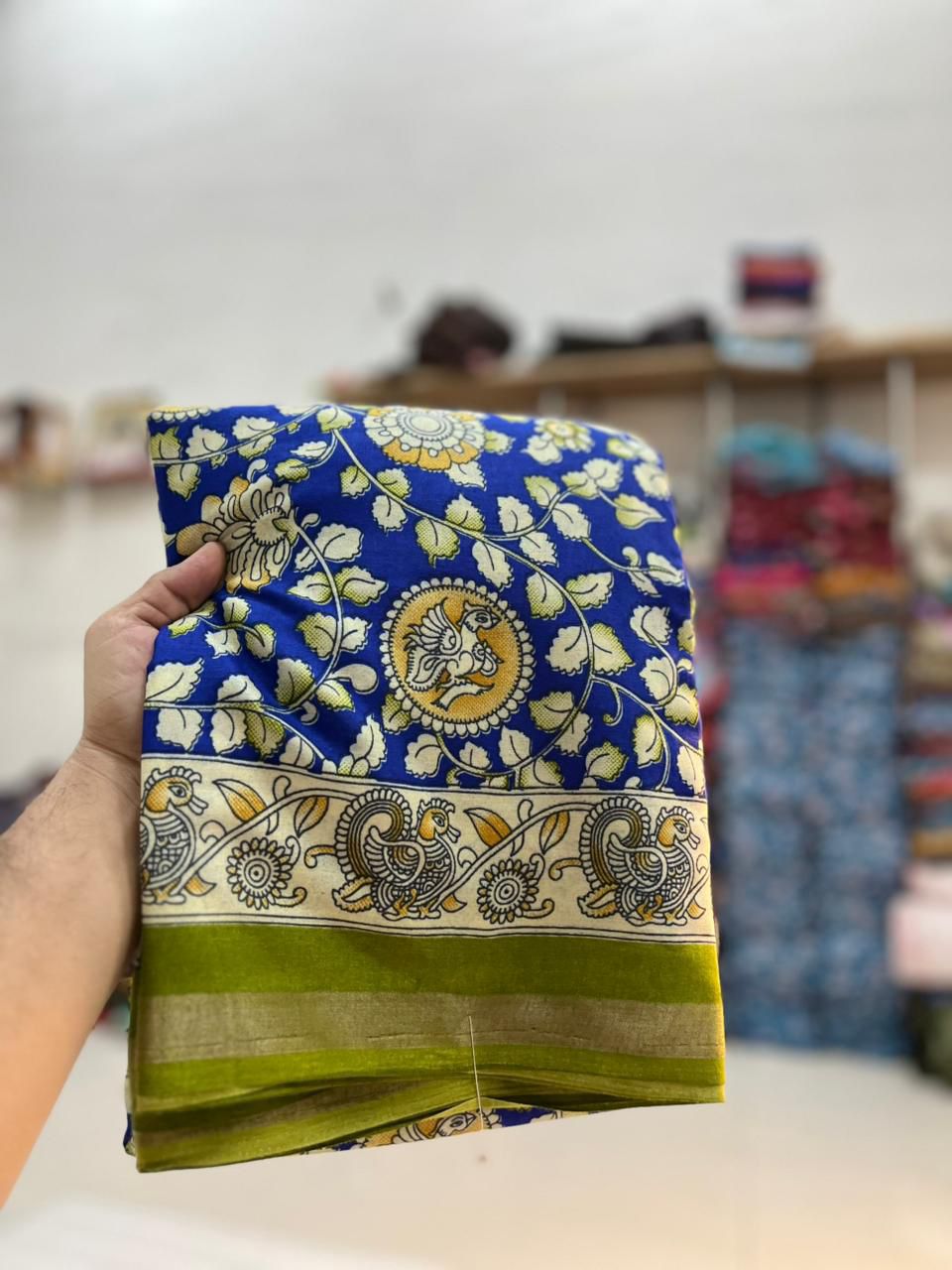 Soft Mul Mul Cotton Silk Kalamkari Saree