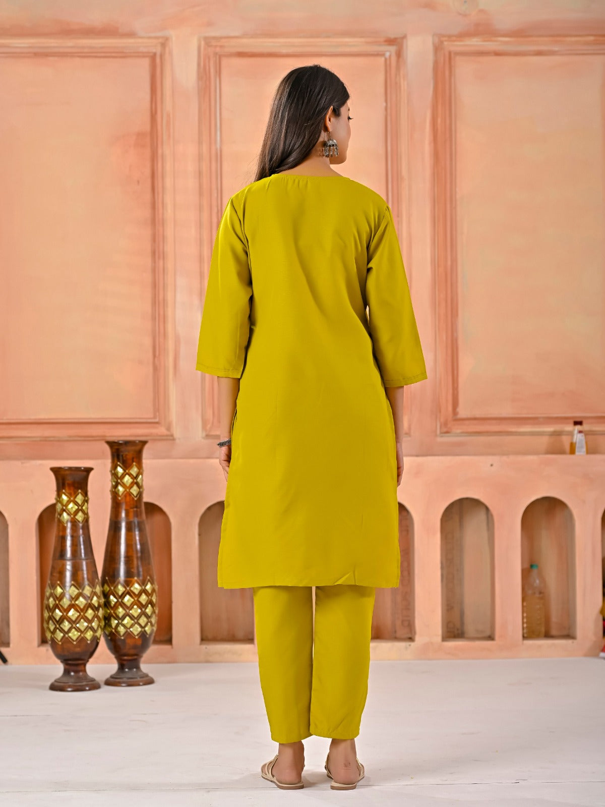 Cotton Blend Kurti Pant Set