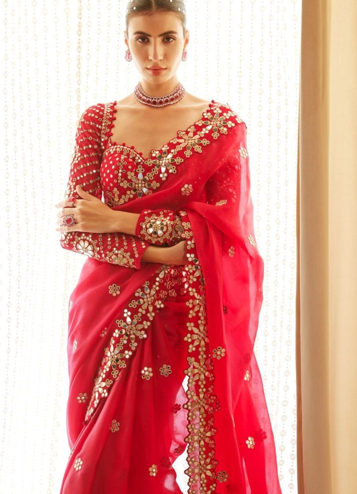 Bollywood Blockbuster Original Mirror Work Saree – New Launch