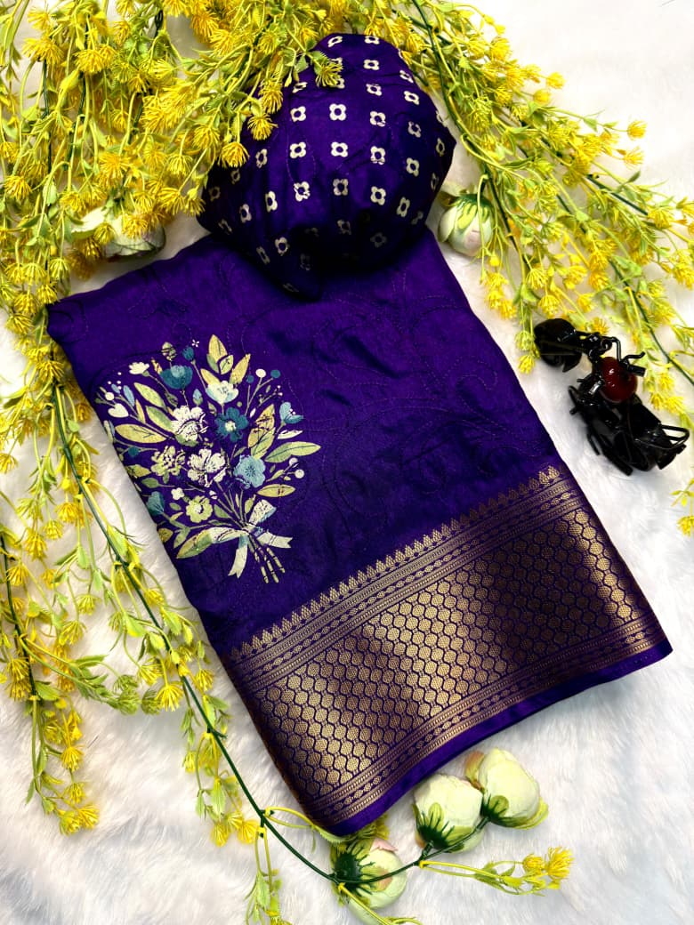 Premium Dola Silk Embroidery Saree Collection