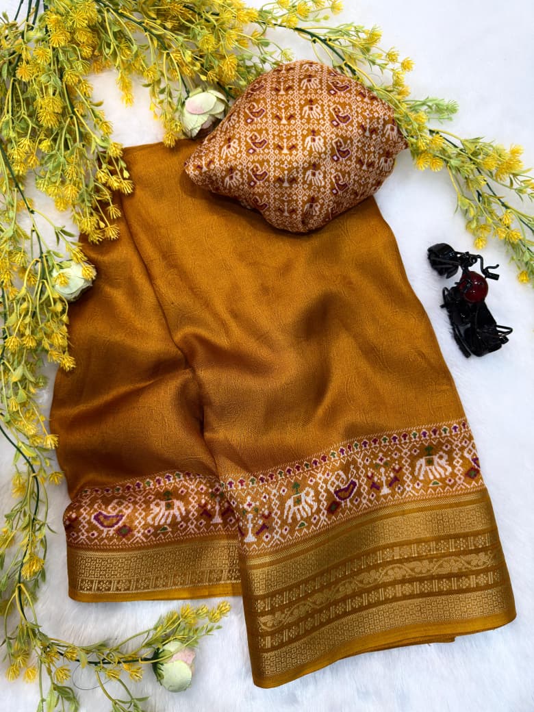 New Ajrakh Marshmellow Georgette Saree Collection