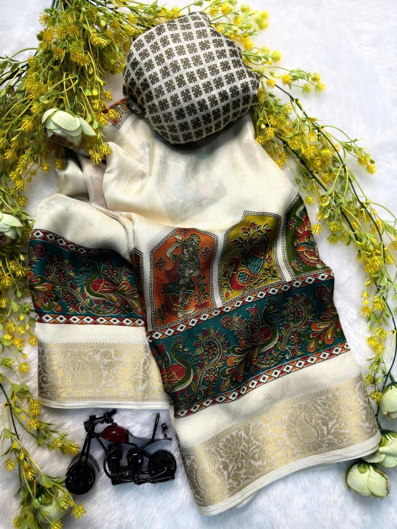 New Ajrakh Marshmellow Georgette Saree Collection