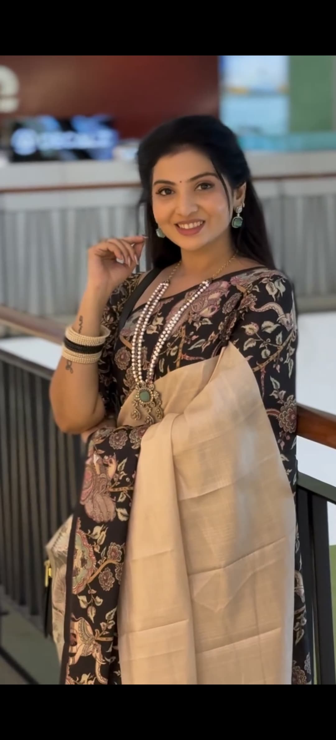 Heavy Handloom Tussar Silk Saree with Gajraj Chitrakala Print