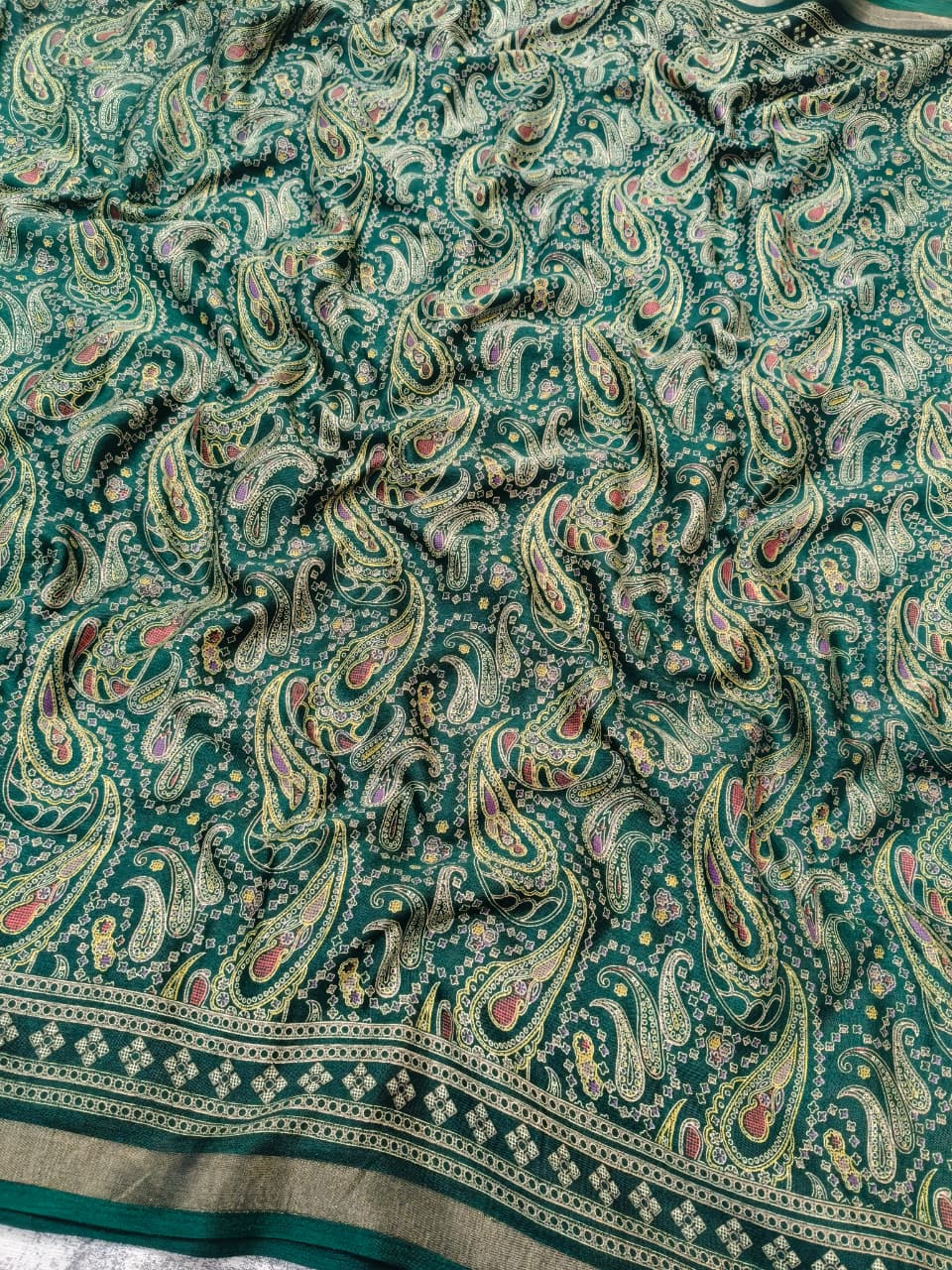 Elegant Mul Cotton Kani Print Saree with Classic Border