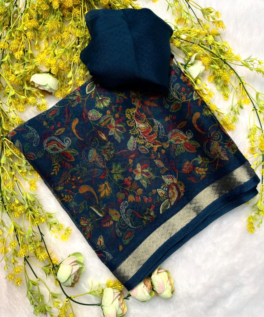 remium Self Jacquard Organza Silk Saree