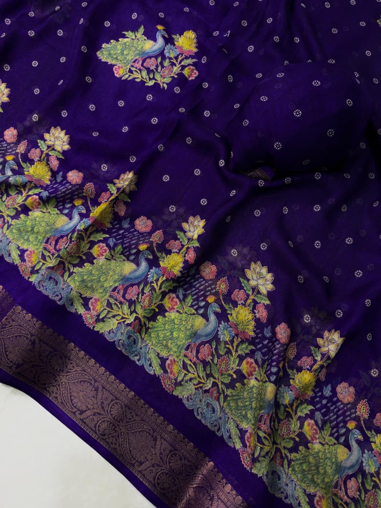Soft Georgette Jacquard Designer Saree