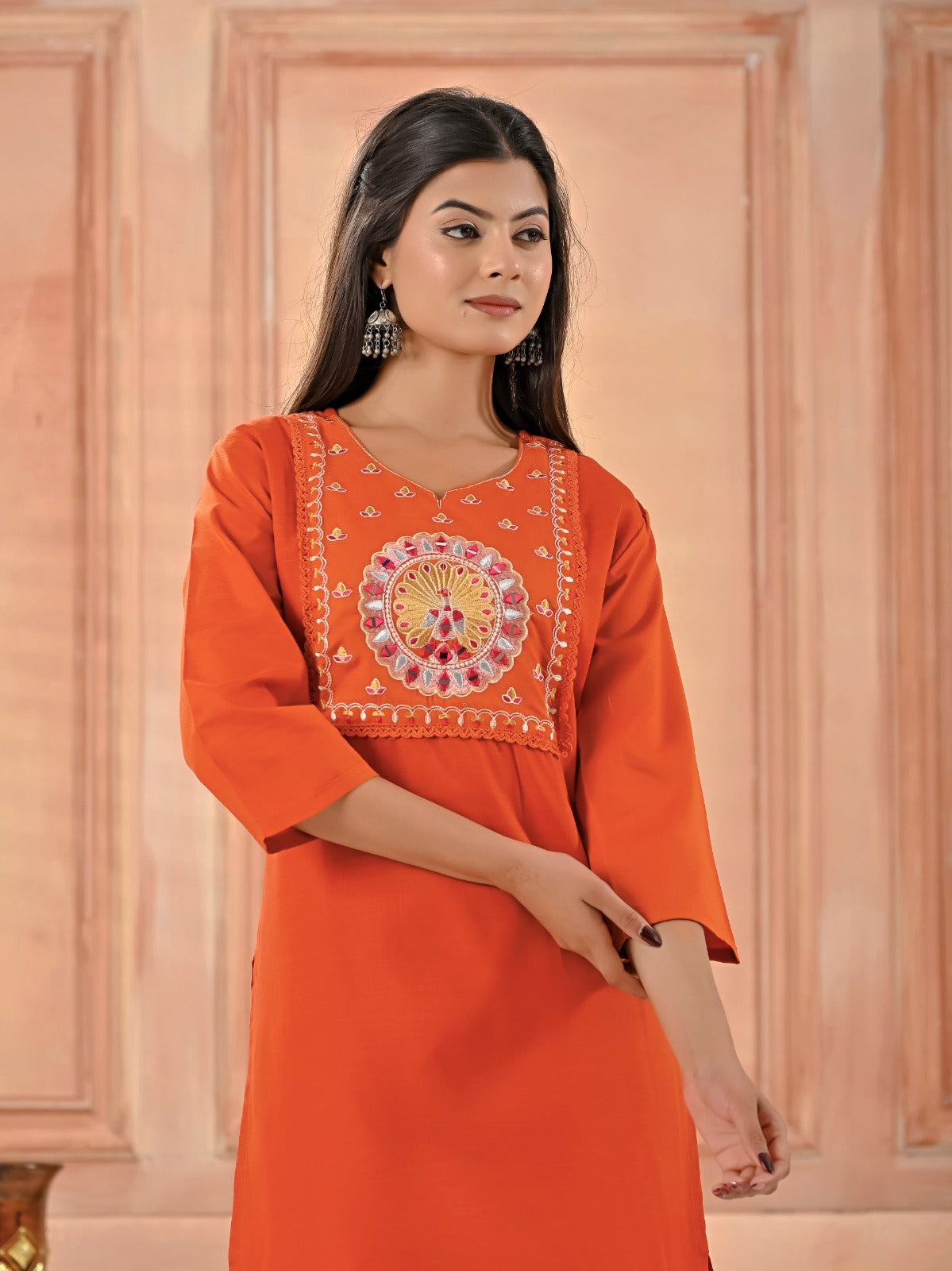 Cotton Blend Kurti Pant Set
