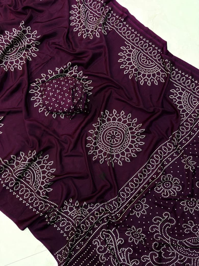 Premium Ajrakh Gajji Crepe Silk Saree – Traditional Designer Collection