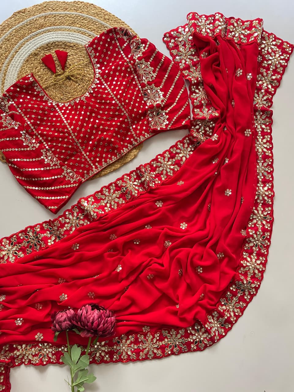 Bollywood Blockbuster Original Mirror Work Saree – New Launch