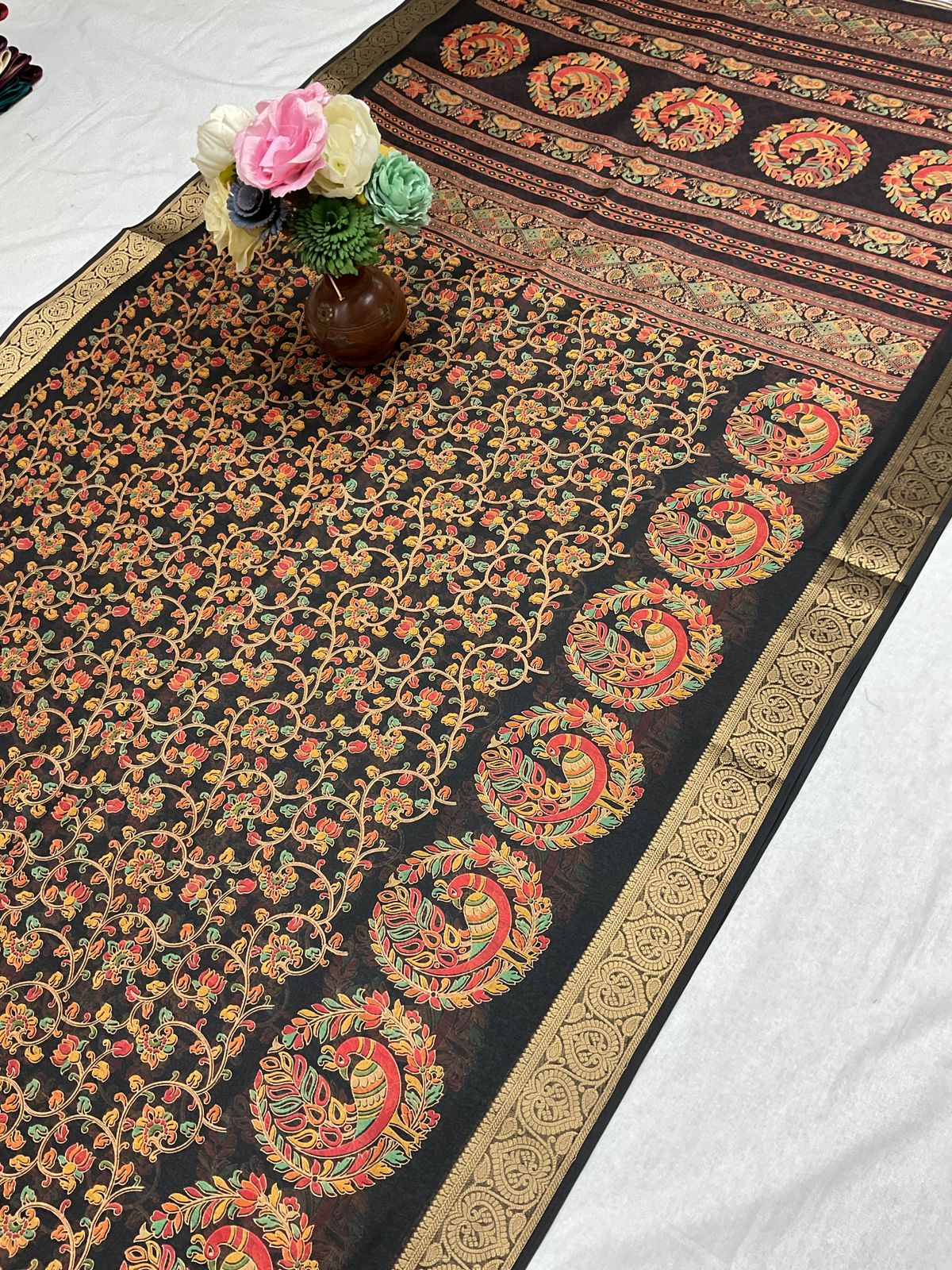 New Ajrakh Jacquard Weaving Saree Collection