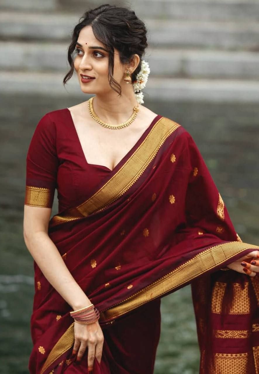 Banarasi Soft Lichi Silk Saree with Rich Pallu & Jacquard Work