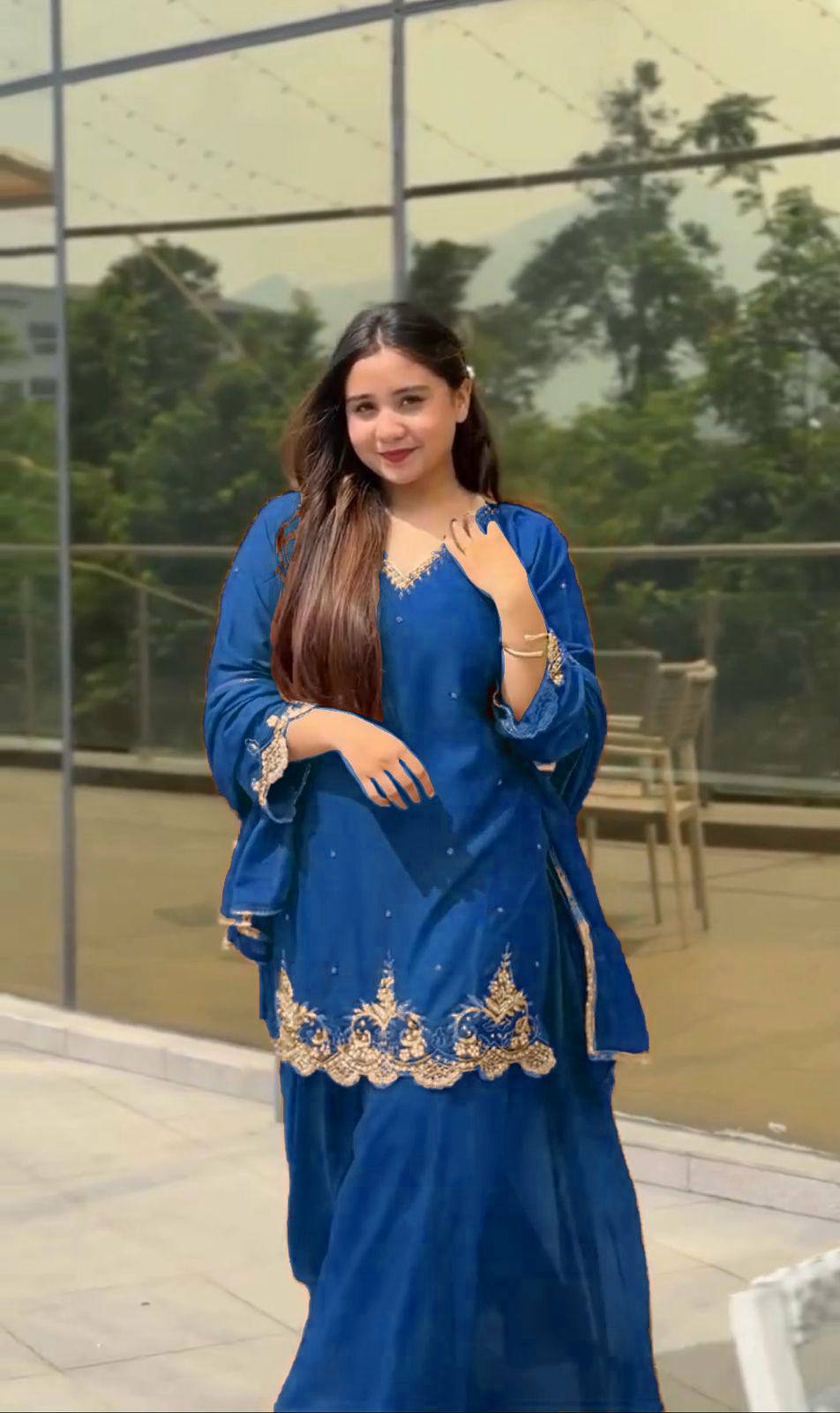 New Designer Party Wear Top Palazzo Set with Fancy Dupatta