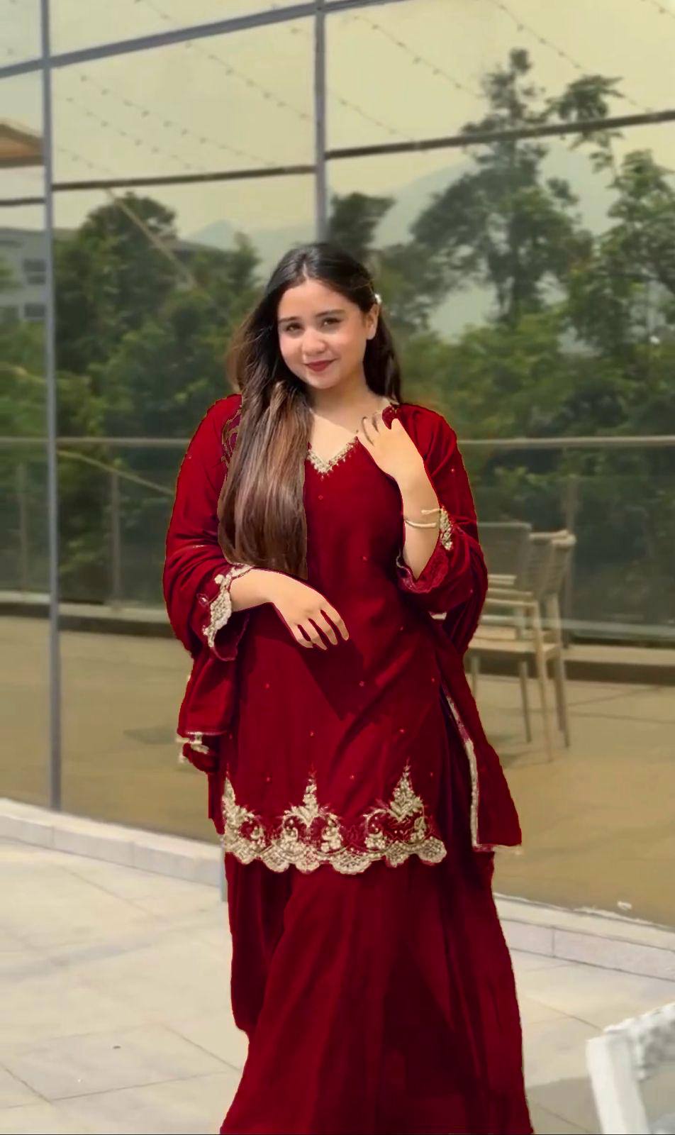 New Designer Party Wear Top Palazzo Set with Fancy Dupatta