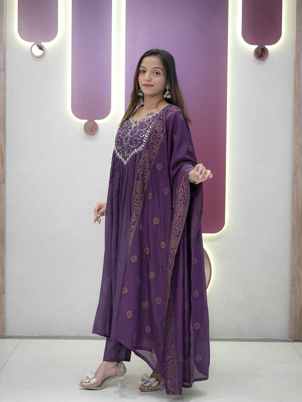 Chanderi Silk Kurti Set