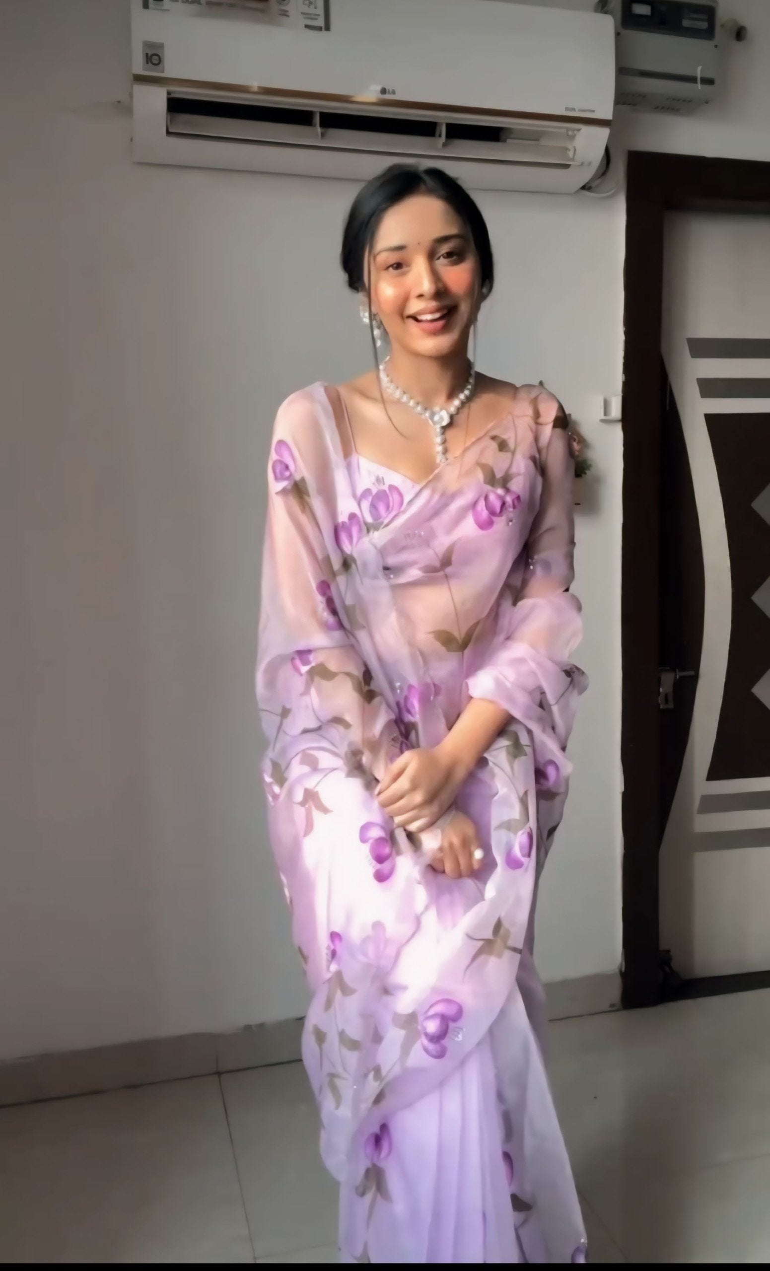 Lavender Dreams Organza Saree