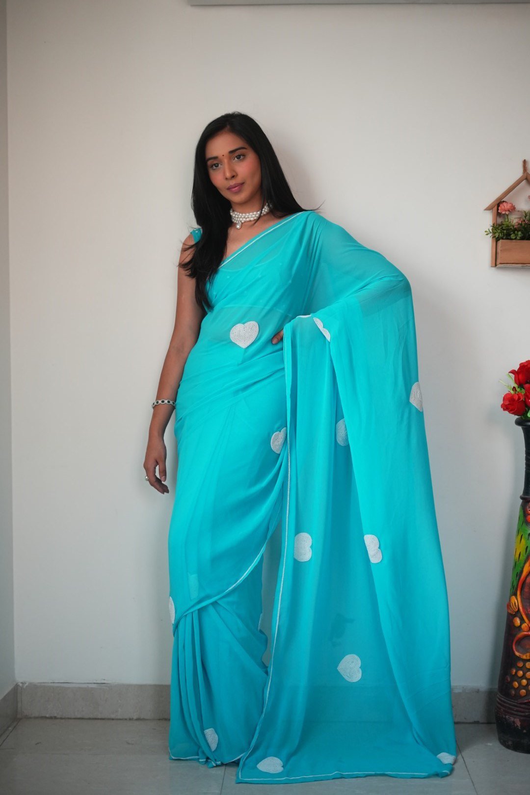 Rama Elegance Georgette Embroidered Saree
