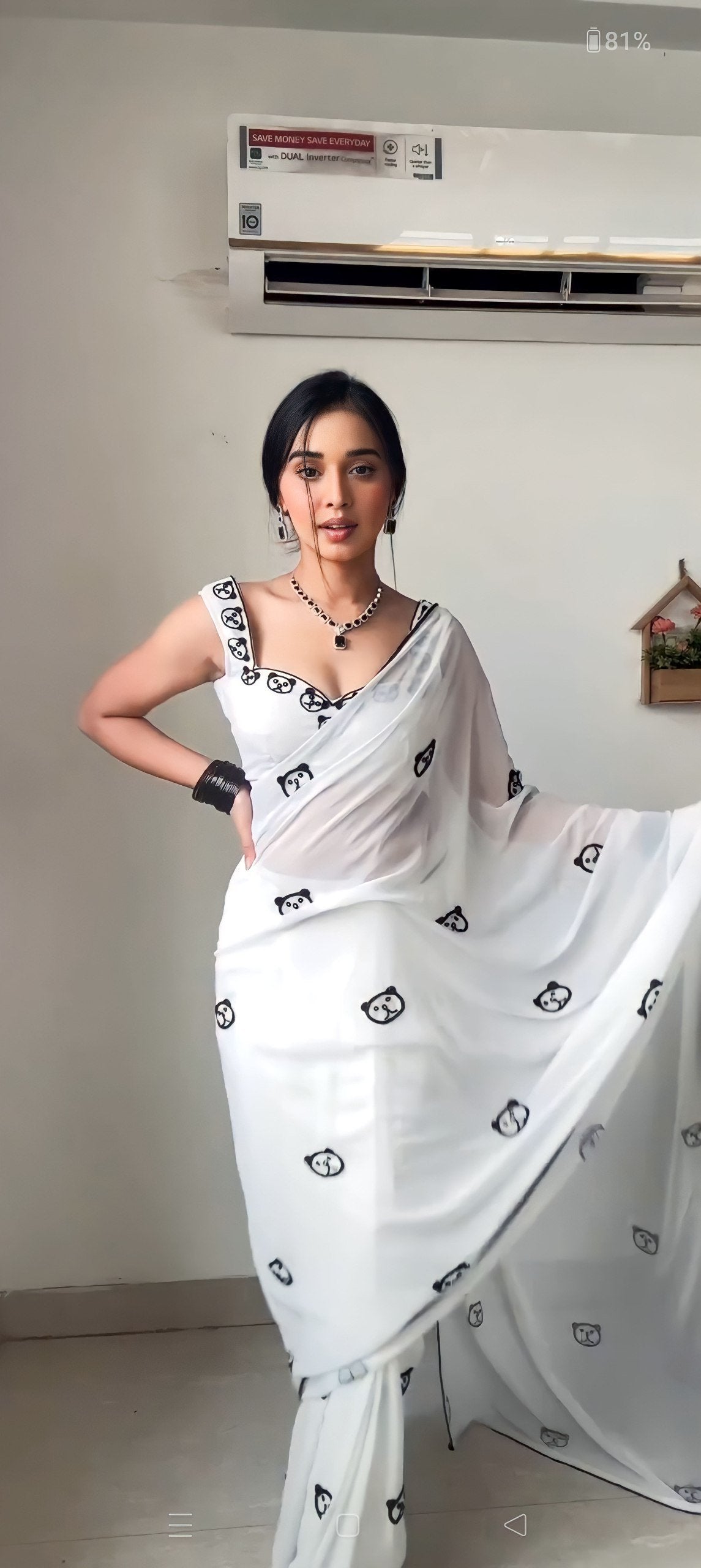 Wine Royale Georgette Embroidered Saree