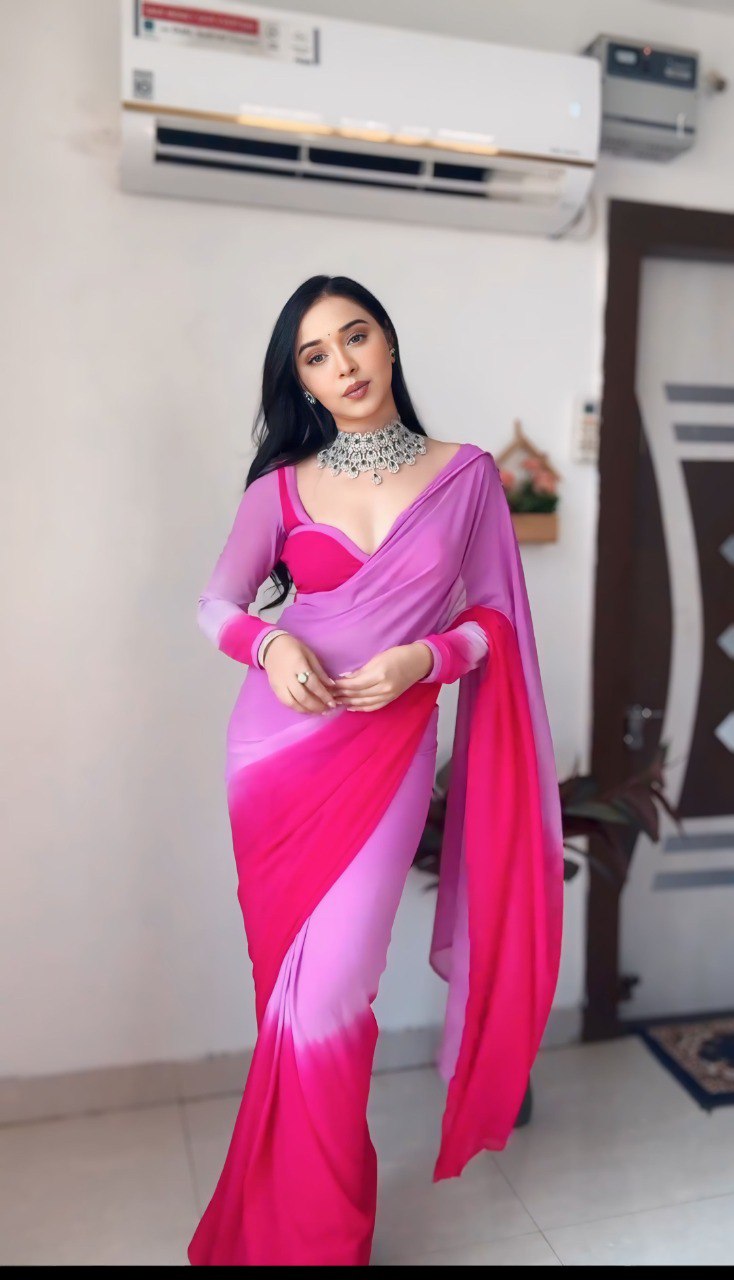 Effortless Style Multicolor Georgette Ready-to-Wear Saree