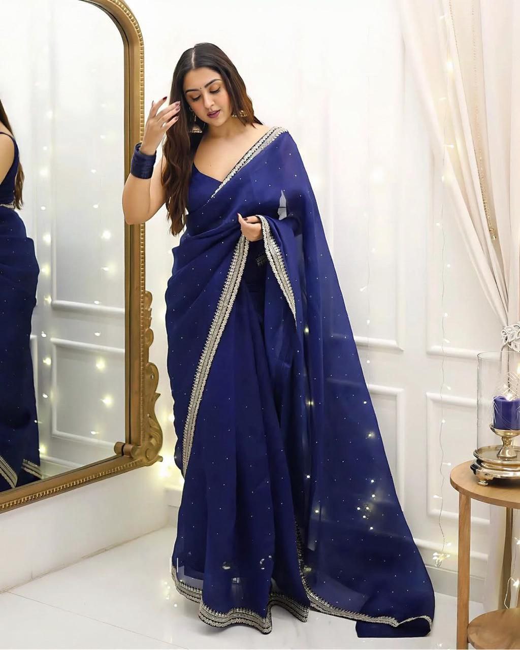 Heavy Designer Organza Silk Saree