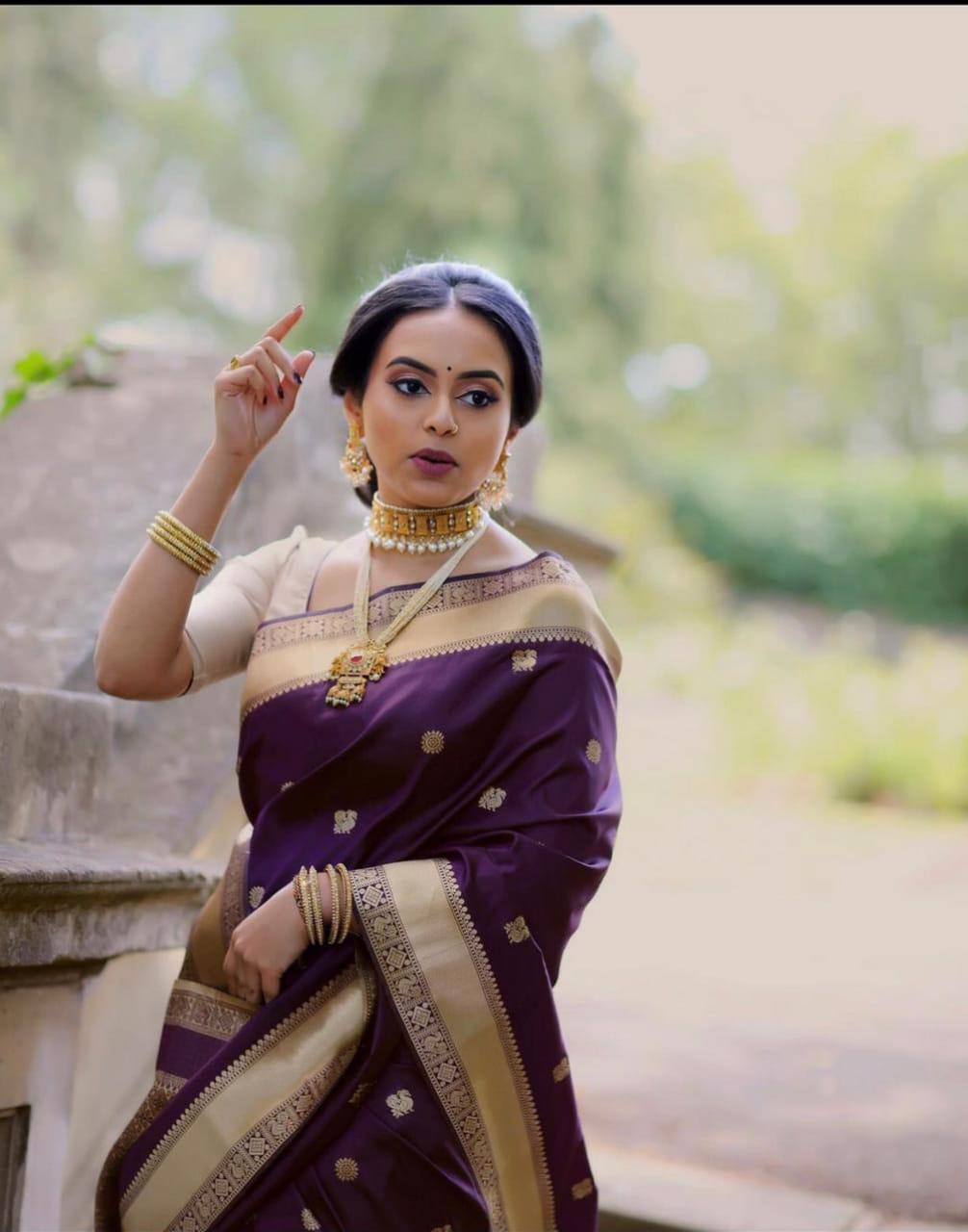 Banarasi Soft Silk Saree with Traditional Zari & Jacquard Work