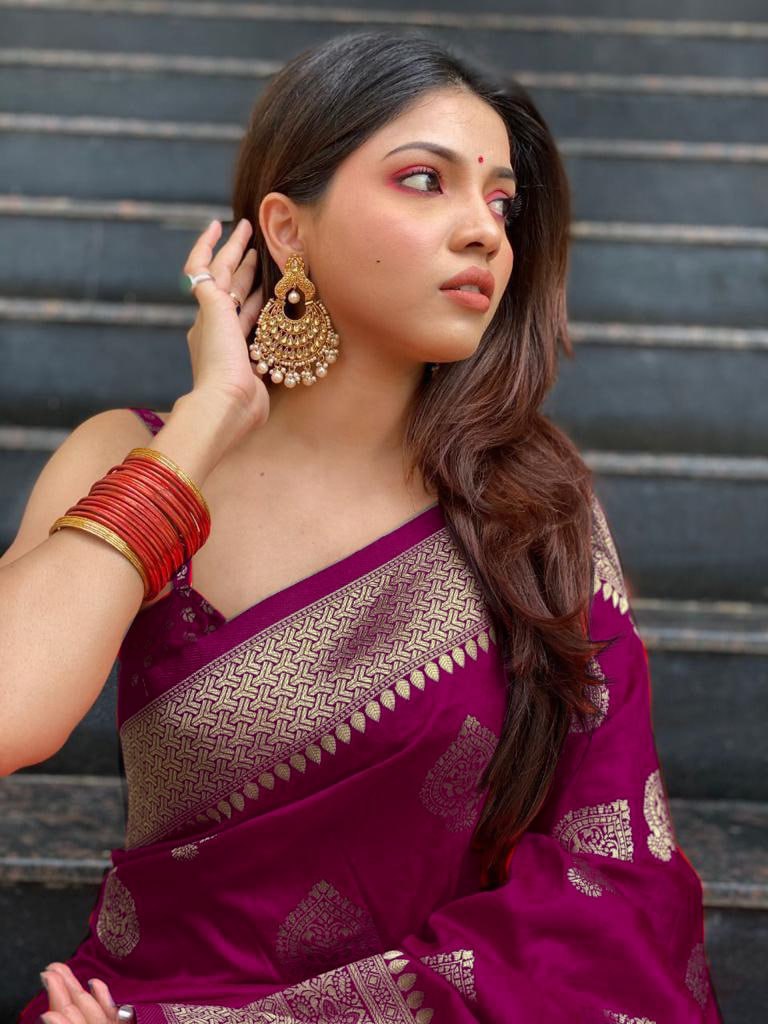 Banarasi Soft Silk Saree with Rich Zari & Jacquard Weave