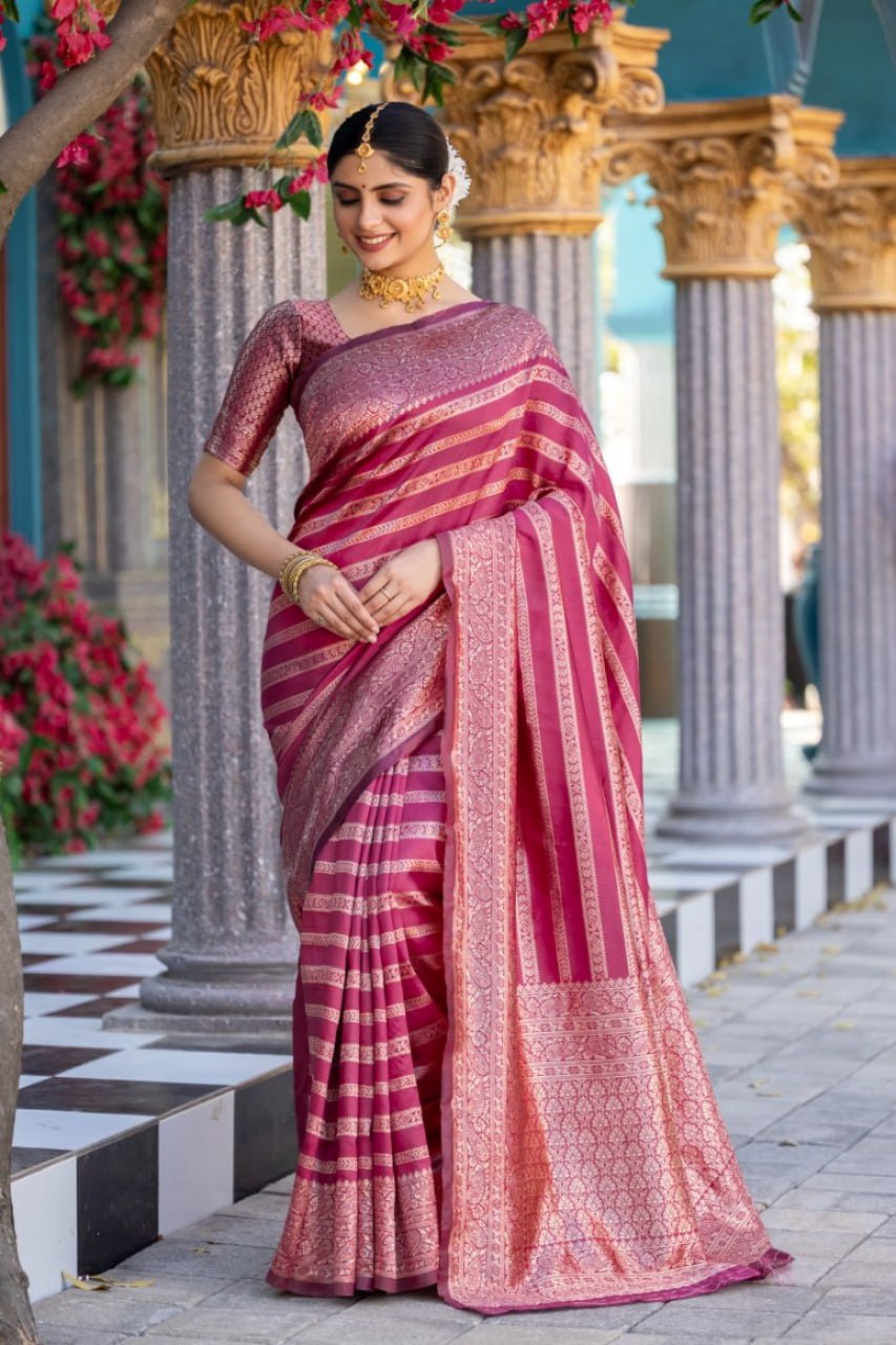 Banarasi Soft Silk Saree with Rich Zari & Jacquard Weave